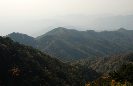 盘山 远山 山脉 植被 秋景