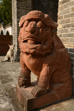传统异兽石雕狮子