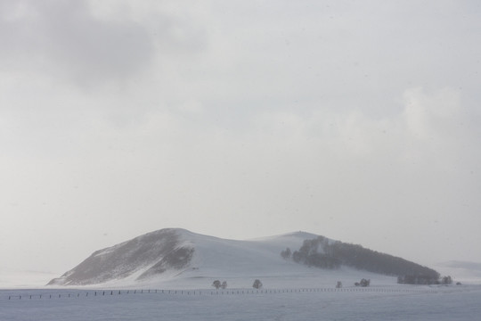 冬日雪原 暴风雪 丘陵起伏