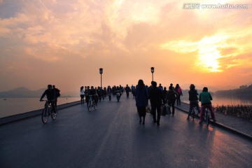 断桥 杭州 西湖 夕阳
