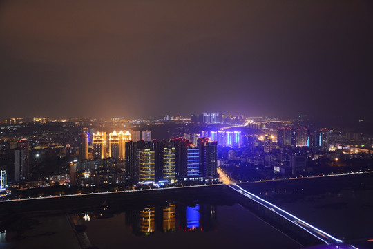 绵阳市滨江路夜景