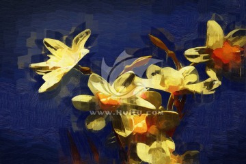 水仙 花卉装饰画