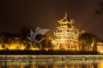 成都锦江望江楼夜景