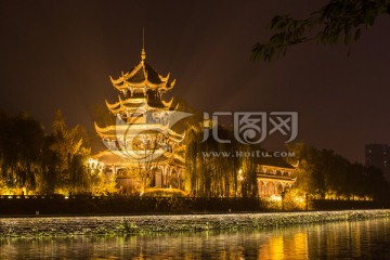 成都锦江望江楼夜景