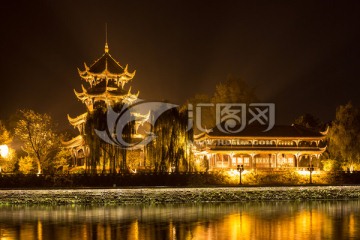 成都锦江望江楼夜景