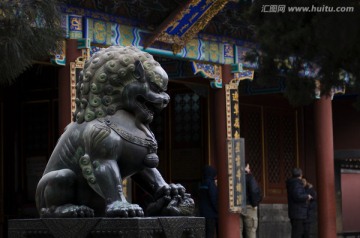 狮子 雕塑 颐和园