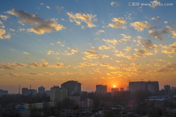 城市 天空 落日