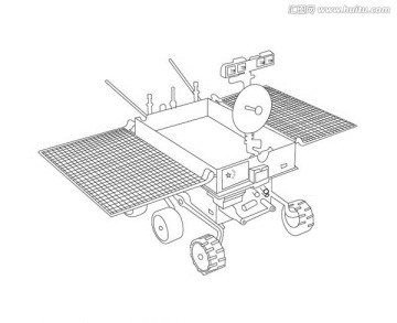 嫦娥三号探测器线描稿