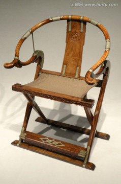 黄花梨螭龙纹交椅  古代家具