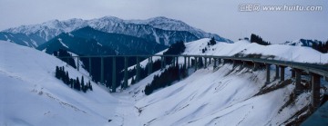 果子沟大桥 风雪天山 高清大图