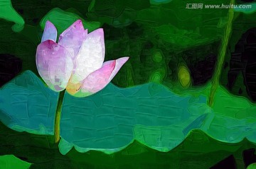 荷花装饰画