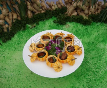 菜品装饰 黄金海皇鲍