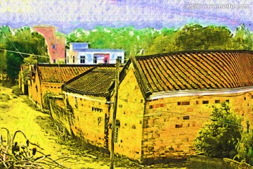 乡村抽象画