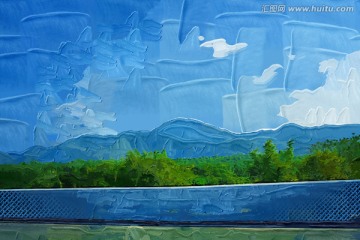 风景水粉画