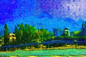抽象风景装饰画