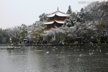 昆明大观楼雪景