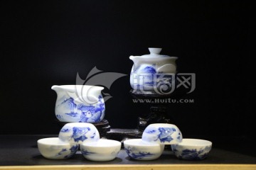 青花陶瓷茶具