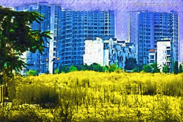 风景建筑油画