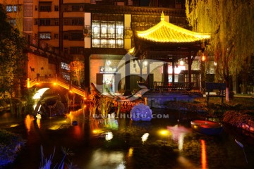 汶川西羌文化街夜景