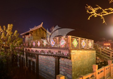 汶川西羌文化街夜景