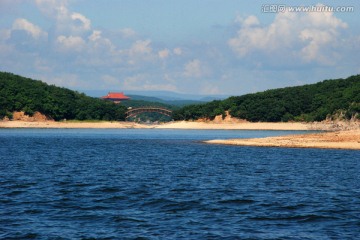 镜泊湖 山脉 拱桥 古建筑