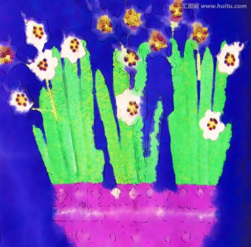 水彩画 水仙花