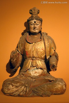 宋代彩绘木雕菩萨像