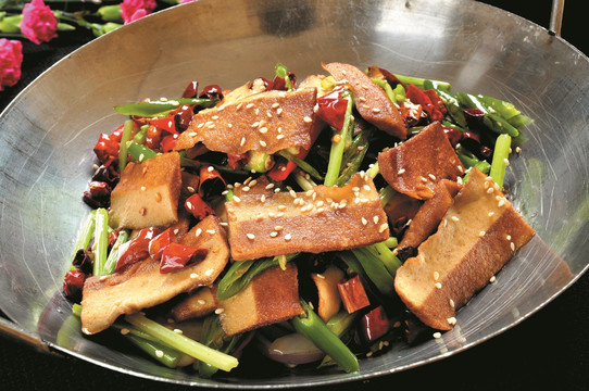 干锅虎皮豆干