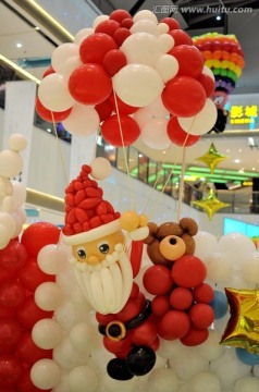 气球拼画 圣诞老人