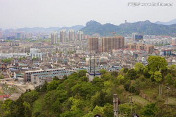 浙江温岭 城市全景  现代建筑