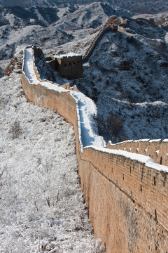 长城冬雪 城墙 竖片 竖构图