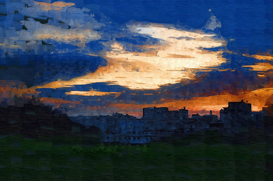 晚霞装饰画