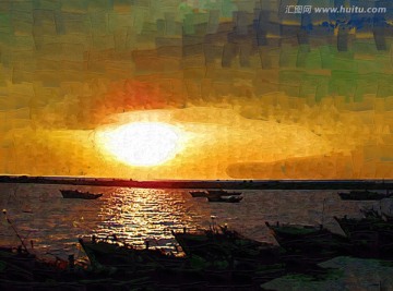 海上日落
