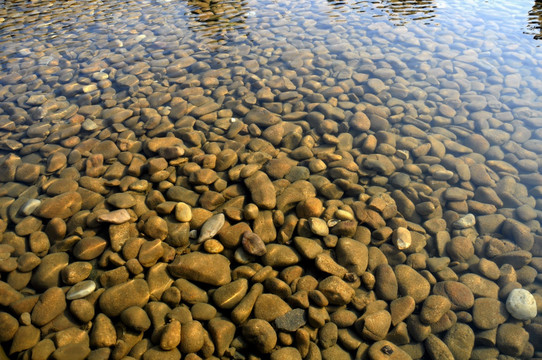 水中鹅卵石 水波纹