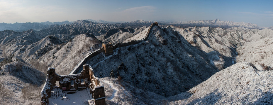 长城冬雪全景图 接片