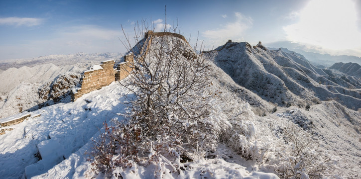 长城冬雪全景图 接片