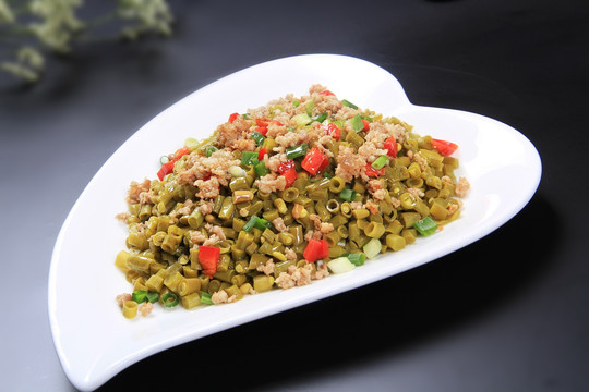 酸豇豆炒肉沫