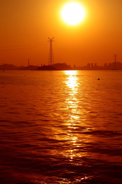 夕阳海景