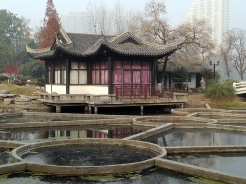 莫愁湖 中式建筑 荷塘 南京