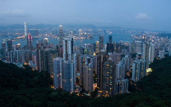 香港维多利亚港全景图 接片