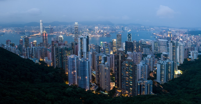 香港维多利亚港全景图 接片