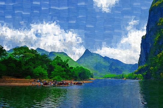 两岸风景画