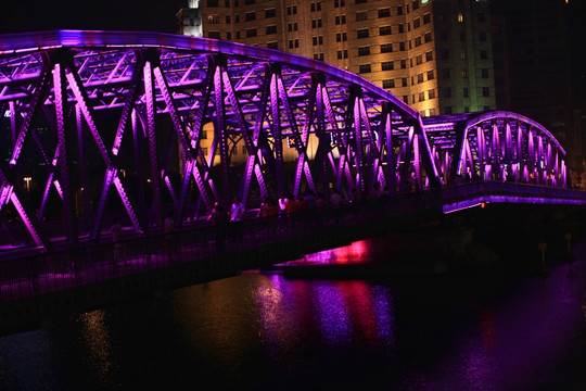 外白渡桥 上海外滩夜景 建筑群