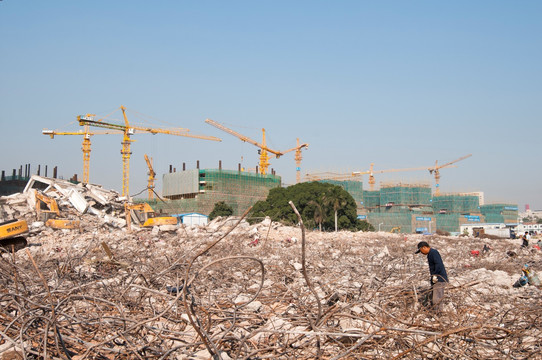 建筑工地 深圳都市风光