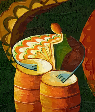 抽象画 油画