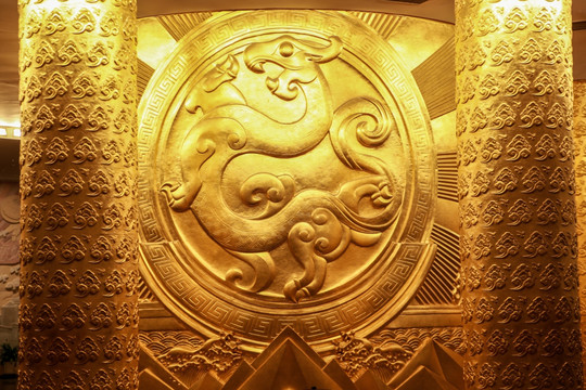 中华世纪坛龙形浮雕
