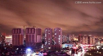 北海市高层建筑群夜景