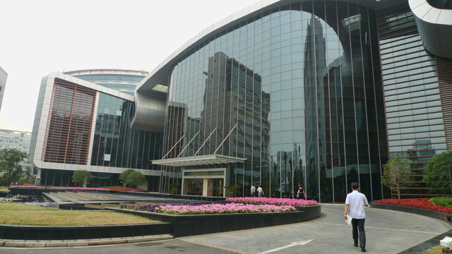 上海 现代建筑 科技园区 户外