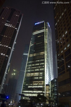 上海 夜景 现代建筑 写字楼