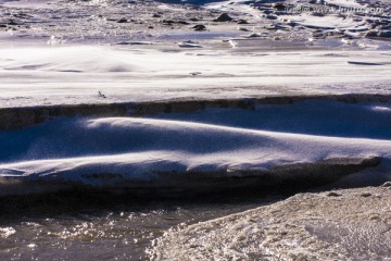 河滩  流水